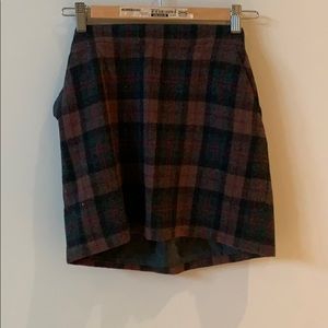 Plaid thick mini skirt